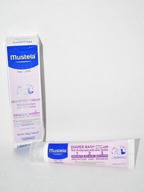 Mustela Baby Diaper Rash Cream, 123 Skin Protectant, Zinc Oxide, Fragrance Free